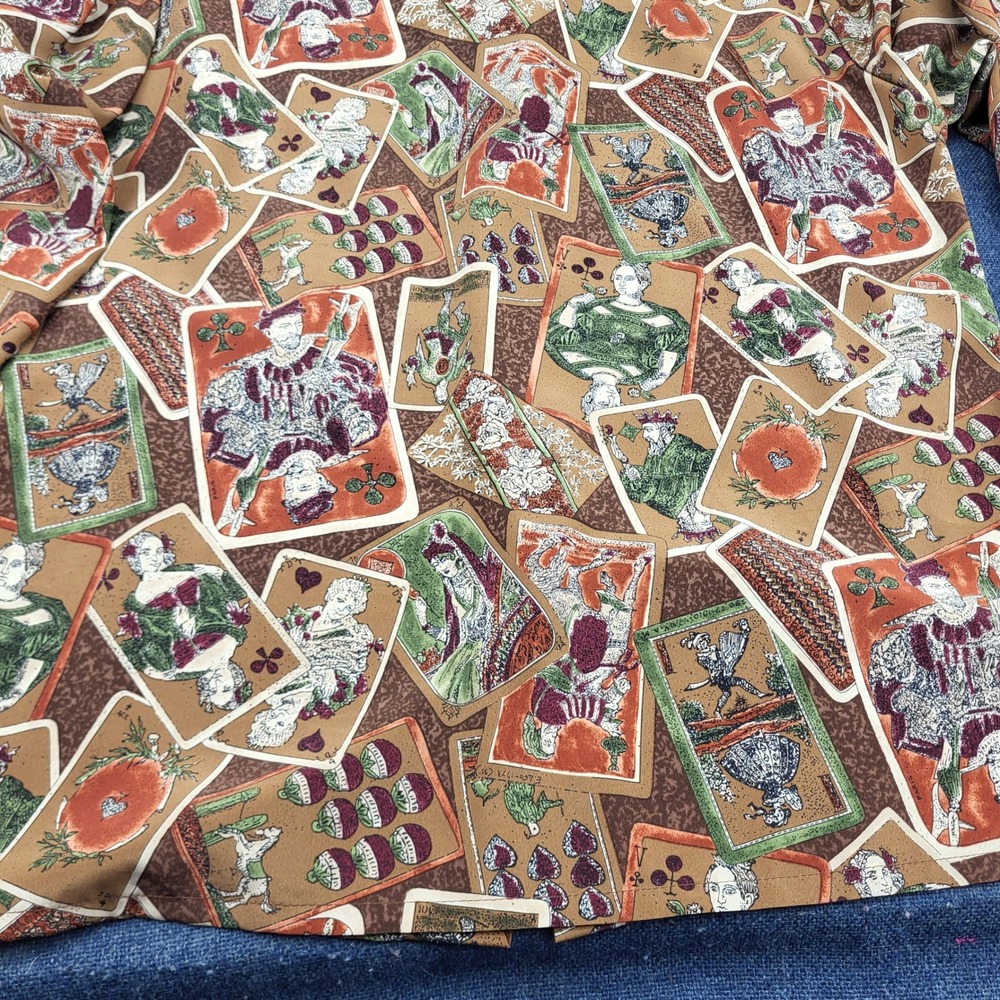Sophisticates by Pendleton Playing Card Print Blouse Brown Green Vintage Size 10 - Picture 11 of 14